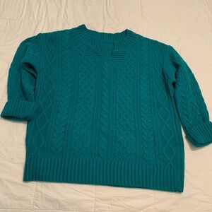 Teal Cable Knit Women's Sweater